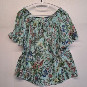 Umgee Women’s Large Off Shoulder Floral Boho Blouse